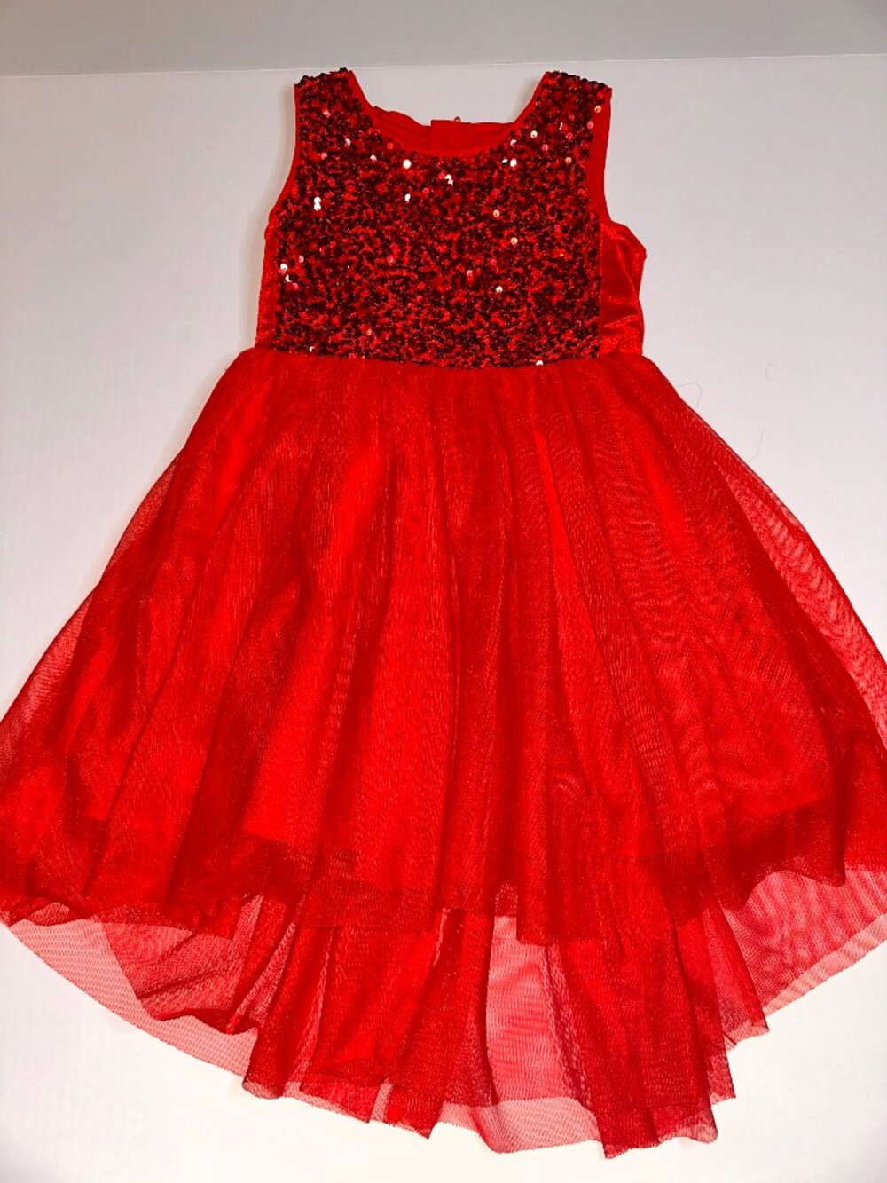 CAT & JACK Size 6 6x sequin Christmas party Valentine holiday dress Red #694